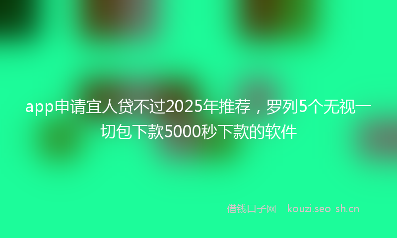 app申请宜人贷不过2025年推荐，罗列5个无视一切包下款5000秒下款的软件