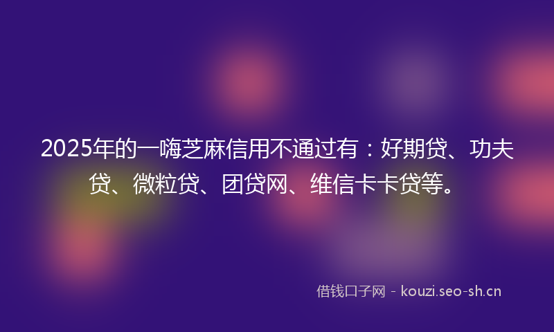 2025年的一嗨芝麻信用不通过有：好期贷、功夫贷、微粒贷、团贷网、维信卡卡贷等。