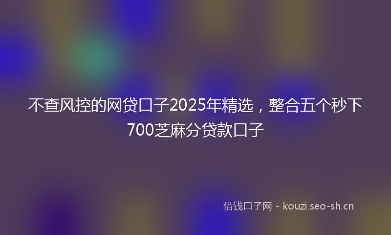不查风控的网贷口子2025年精选，整合五个秒下700芝麻分贷款口子