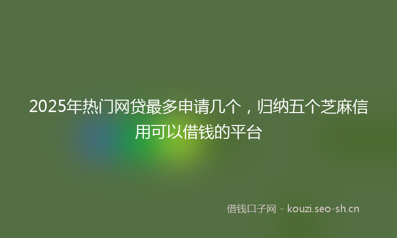 2025年热门网贷最多申请几个，归纳五个芝麻信用可以借钱的平台