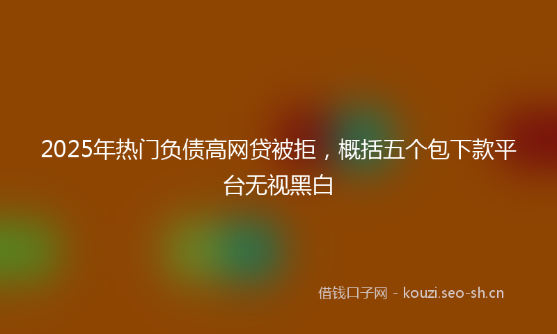 2025年热门负债高网贷被拒，概括五个包下款平台无视黑白