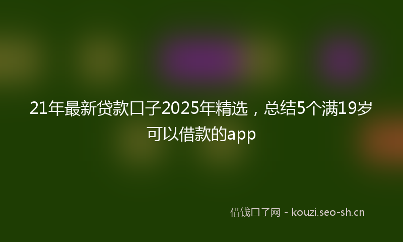 21年最新贷款口子2025年精选，总结5个满19岁可以借款的app