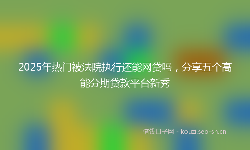 2025年热门被法院执行还能网贷吗，分享五个高能分期贷款平台新秀