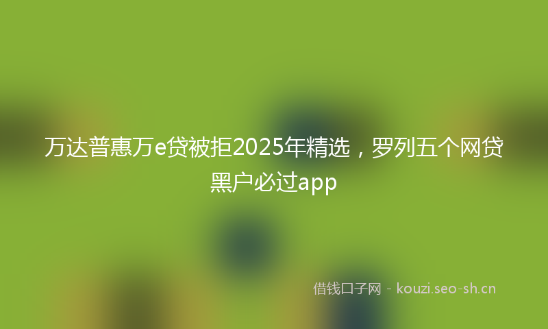 万达普惠万e贷被拒2025年精选，罗列五个网贷黑户必过app