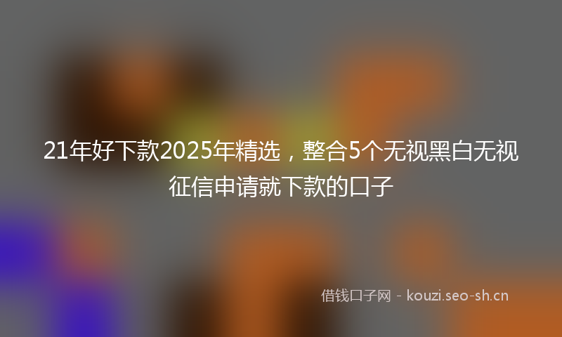 21年好下款2025年精选，整合5个无视黑白无视征信申请就下款的口子