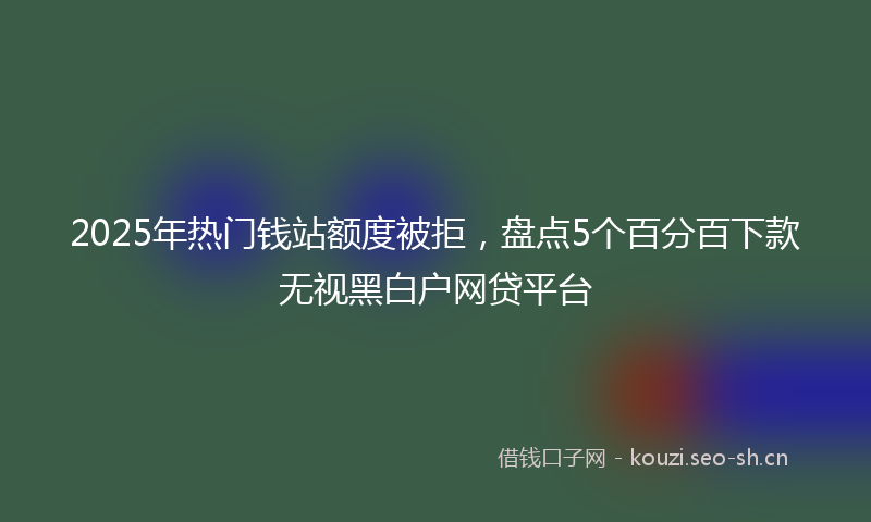 2025年热门钱站额度被拒，盘点5个百分百下款无视黑白户网贷平台