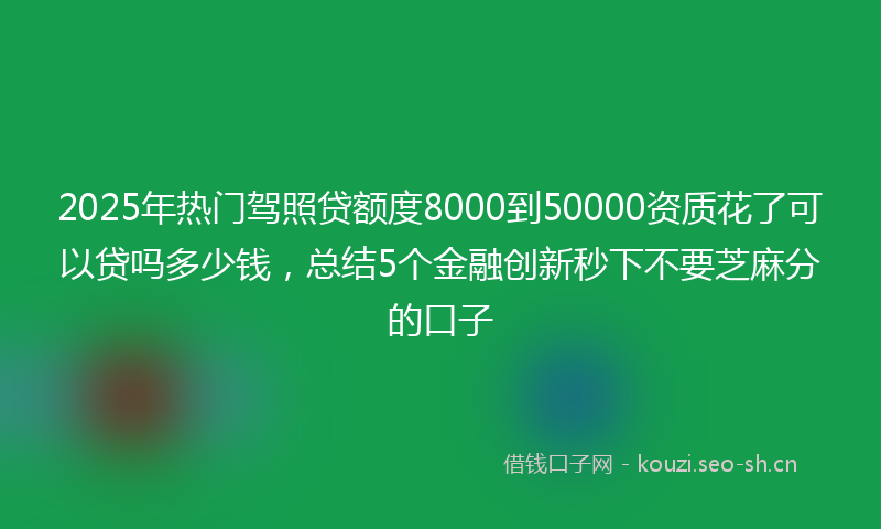 2025年热门驾照贷额度8000到50000资质花了可以贷吗多少钱，总结5个金融创新秒下不要芝麻分的口子