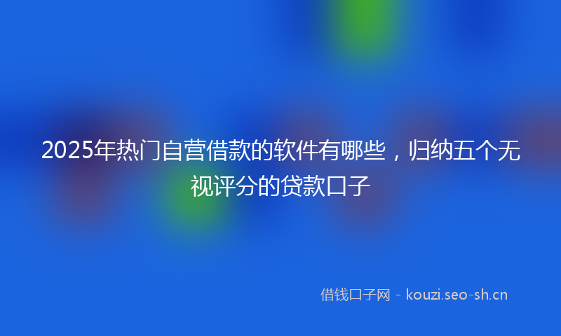 2025年热门自营借款的软件有哪些，归纳五个无视评分的贷款口子