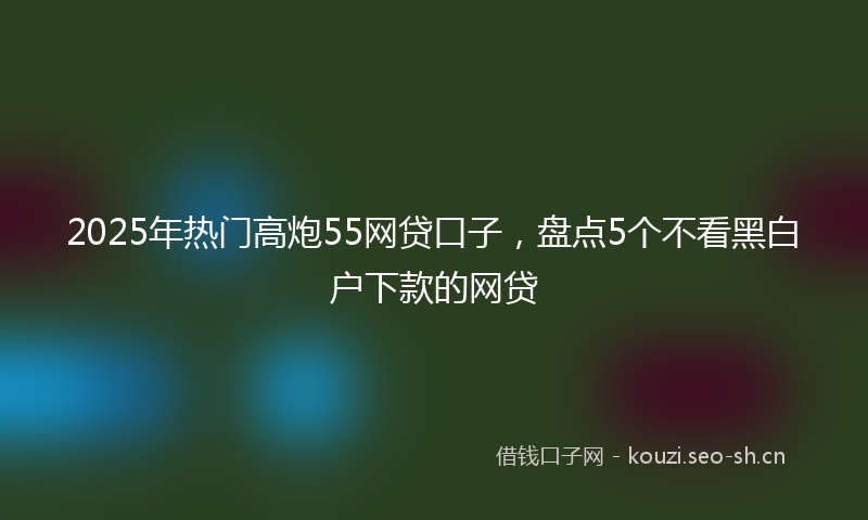 2025年热门高炮55网贷口子，盘点5个不看黑白户下款的网贷