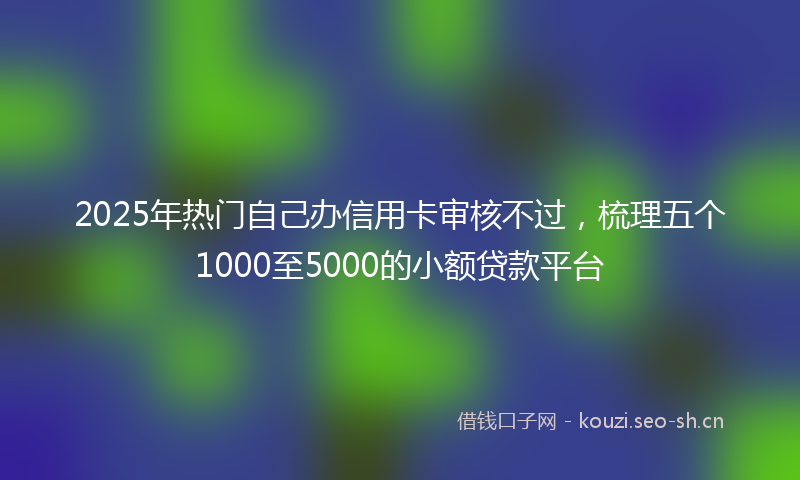 2025年热门自己办信用卡审核不过，梳理五个1000至5000的小额贷款平台