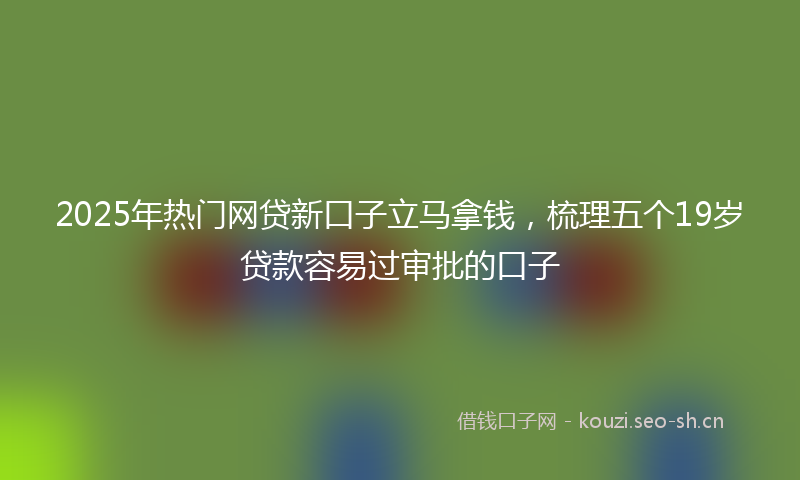2025年热门网贷新口子立马拿钱，梳理五个19岁贷款容易过审批的口子