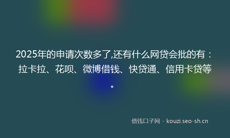 2025年的申请次数多了,还有什么网贷会批的有：拉卡拉、花呗、微博借钱、快贷通、信用卡贷等。