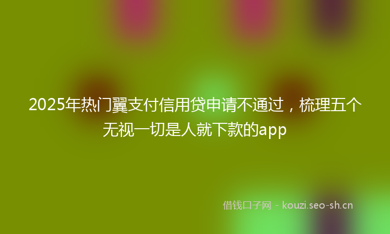 2025年热门翼支付信用贷申请不通过,梳理五个无视一切是人就下款的app