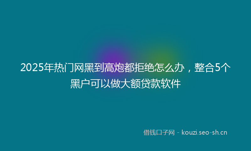 2025年热门网黑到高炮都拒绝怎么办，整合5个黑户可以做大额贷款软件