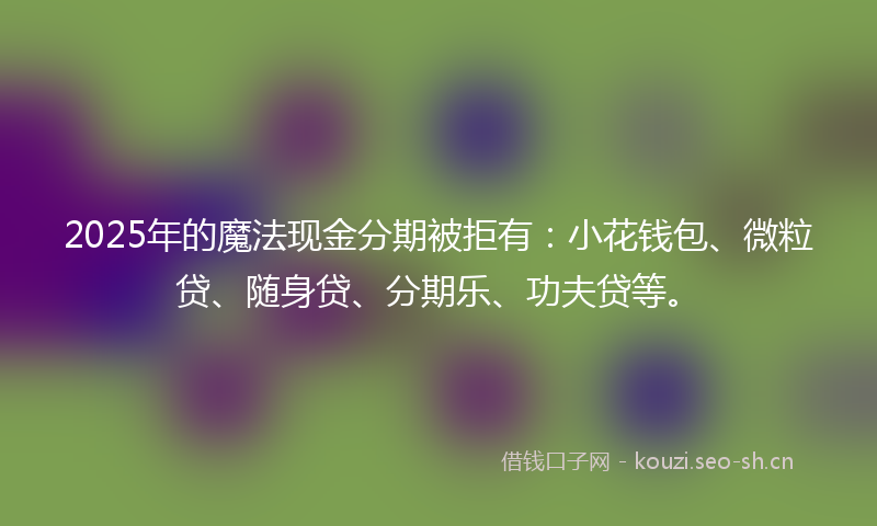 2025年的魔法现金分期被拒有:小花钱包、微粒贷、随身贷、分期乐、功夫贷等。
