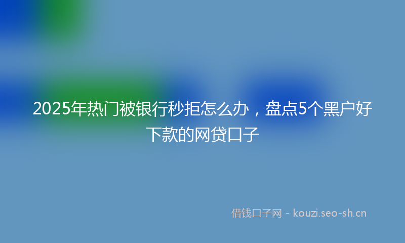 2025年热门被银行秒拒怎么办,盘点5个黑户好下款的网贷口子