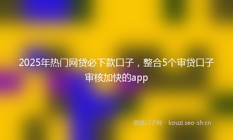 2025年热门网贷必下款口子，整合5个审贷口子审核加快的app