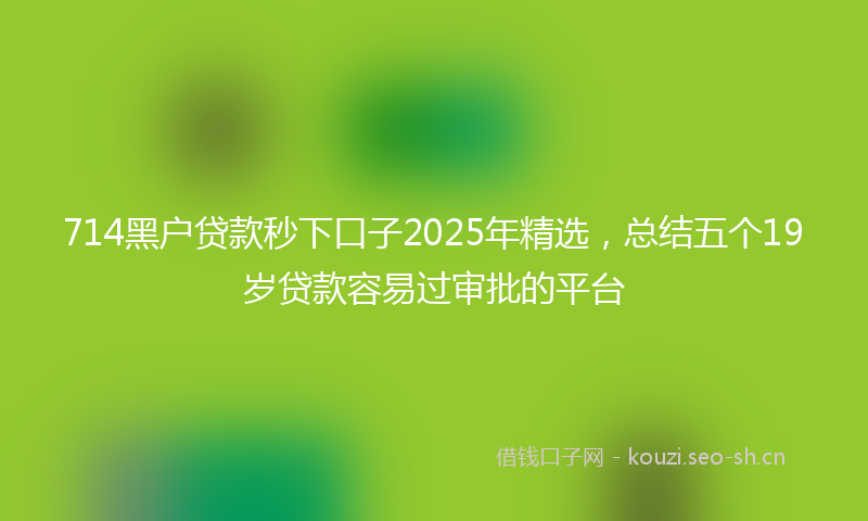 714黑户贷款秒下口子2025年精选，总结五个19岁贷款容易过审批的平台