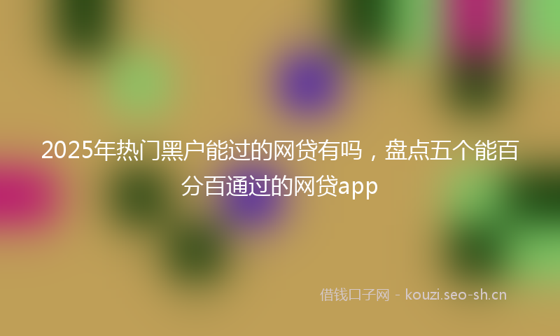 2025年热门黑户能过的网贷有吗，盘点五个能百分百通过的网贷app