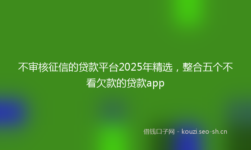 不审核征信的贷款平台2025年精选,整合五个不看欠款的贷款app