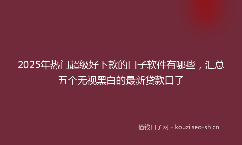 2025年热门超级好下款的口子软件有哪些，汇总五个无视黑白的最新贷款口子