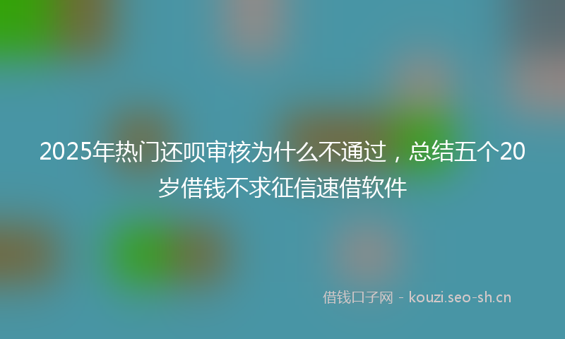 2025年热门还呗审核为什么不通过，总结五个20岁借钱不求征信速借软件