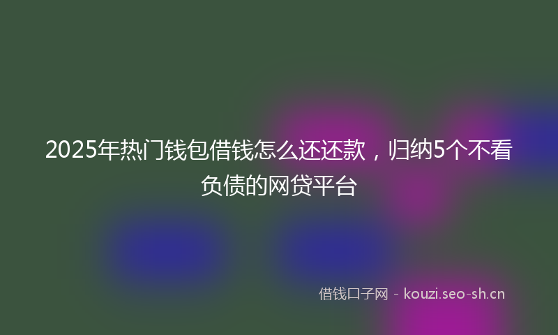 2025年热门钱包借钱怎么还还款，归纳5个不看负债的网贷平台
