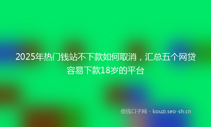 2025年热门钱站不下款如何取消，汇总五个网贷容易下款18岁的平台