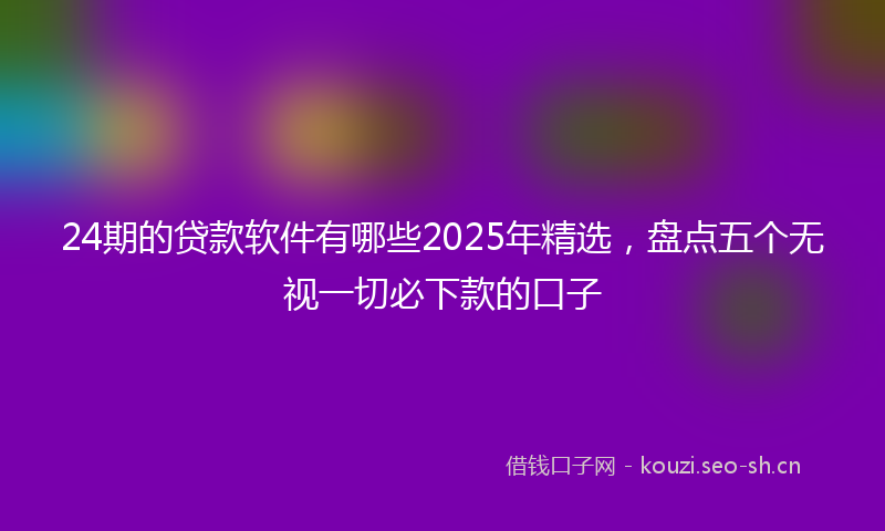 24期的贷款软件有哪些2025年精选，盘点五个无视一切必下款的口子