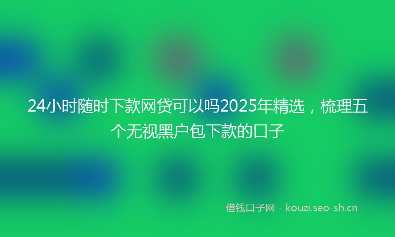 24小时随时下款网贷可以吗2025年精选，梳理五个无视黑户包下款的口子