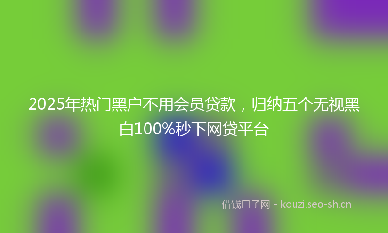 2025年热门黑户不用会员贷款，归纳五个无视黑白100%秒下网贷平台