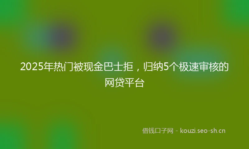 2025年热门被现金巴士拒，归纳5个极速审核的网贷平台