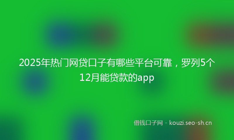 2025年热门网贷口子有哪些平台可靠，罗列5个12月能贷款的app