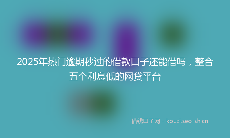 2025年热门逾期秒过的借款口子还能借吗，整合五个利息低的网贷平台