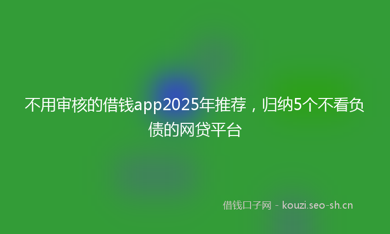 不用审核的借钱app2025年推荐,归纳5个不看负债的网贷平台
