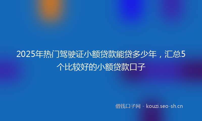 2025年热门驾驶证小额贷款能贷多少年，汇总5个比较好的小额贷款口子