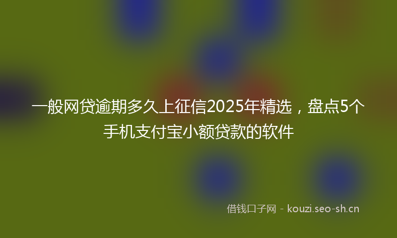 一般网贷逾期多久上征信2025年精选,盘点5个手机支付宝小额贷款的软件