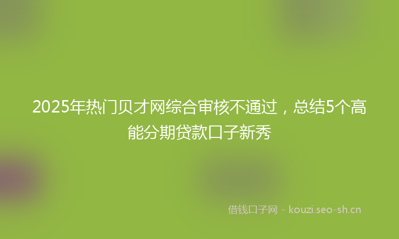 2025年热门贝才网综合审核不通过，总结5个高能分期贷款口子新秀