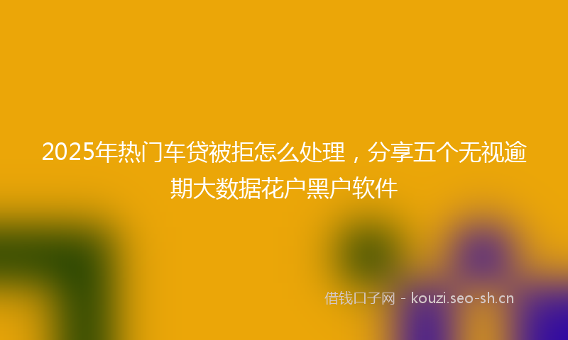2025年热门车贷被拒怎么处理，分享五个无视逾期大数据花户黑户软件