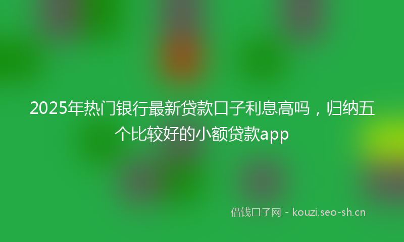2025年热门银行最新贷款口子利息高吗，归纳五个比较好的小额贷款app