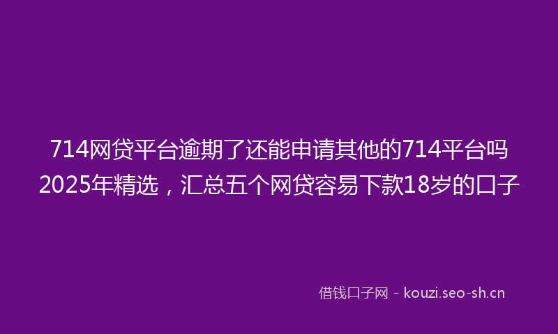 714网贷平台逾期了还能申请其他的714平台吗2025年精选,汇总五个网贷容易下款18岁的口子