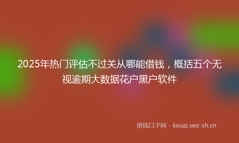 2025年热门评估不过关从哪能借钱，概括五个无视逾期大数据花户黑户软件