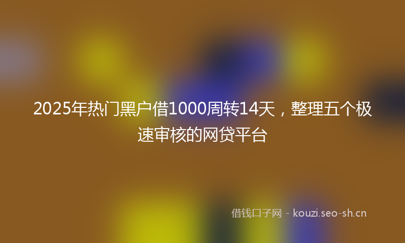 2025年热门黑户借1000周转14天，整理五个极速审核的网贷平台