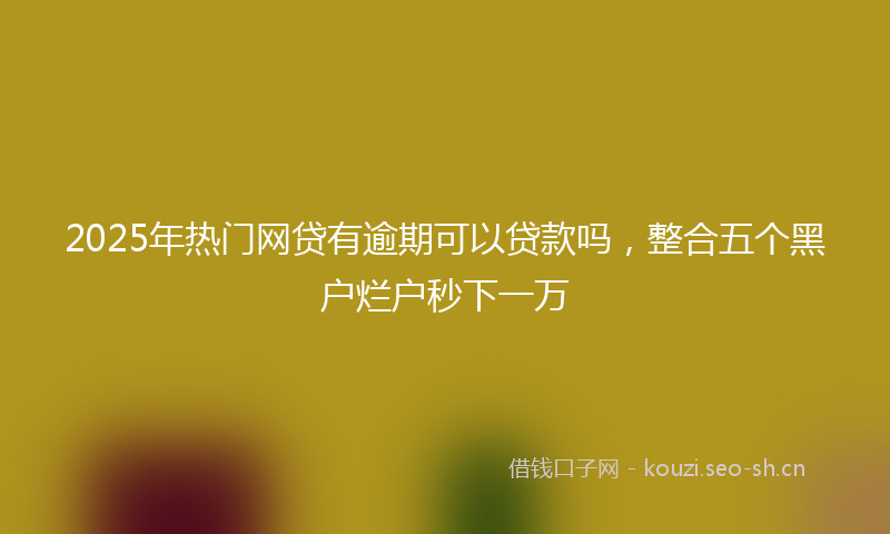 2025年热门网贷有逾期可以贷款吗，整合五个黑户烂户秒下一万