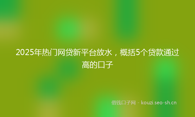 2025年热门网贷新平台放水，概括5个贷款通过高的口子