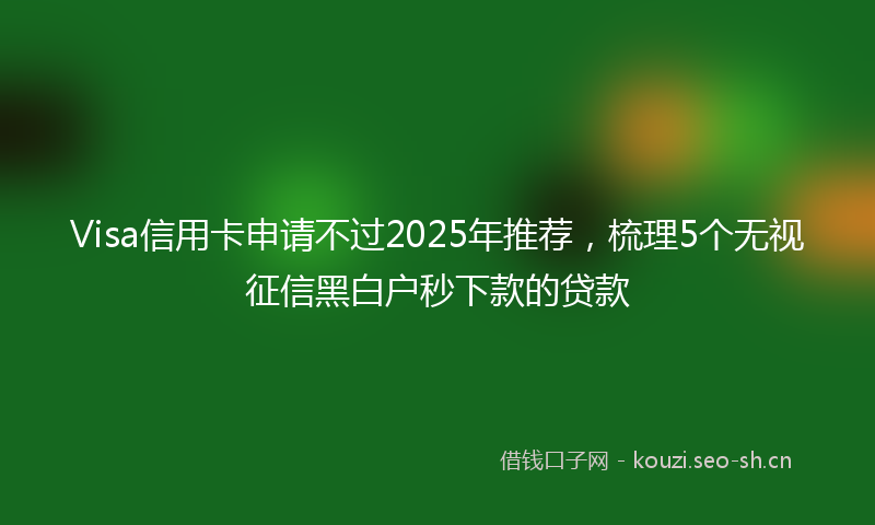 Visa信用卡申请不过2025年推荐，梳理5个无视征信黑白户秒下款的贷款