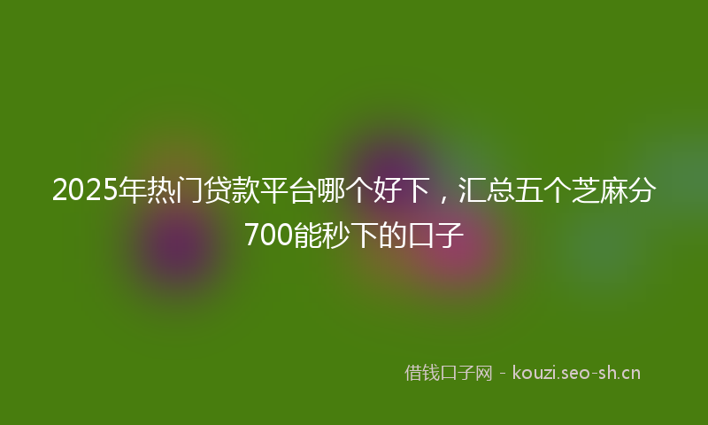 2025年热门贷款平台哪个好下，汇总五个芝麻分700能秒下的口子