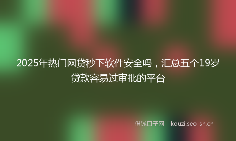 2025年热门网贷秒下软件安全吗，汇总五个19岁贷款容易过审批的平台