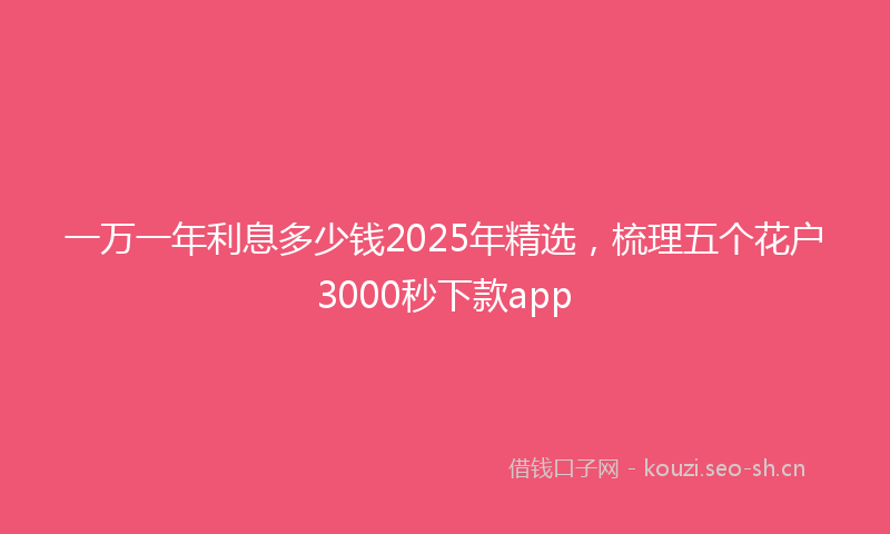 一万一年利息多少钱2025年精选,梳理五个花户3000秒下款app