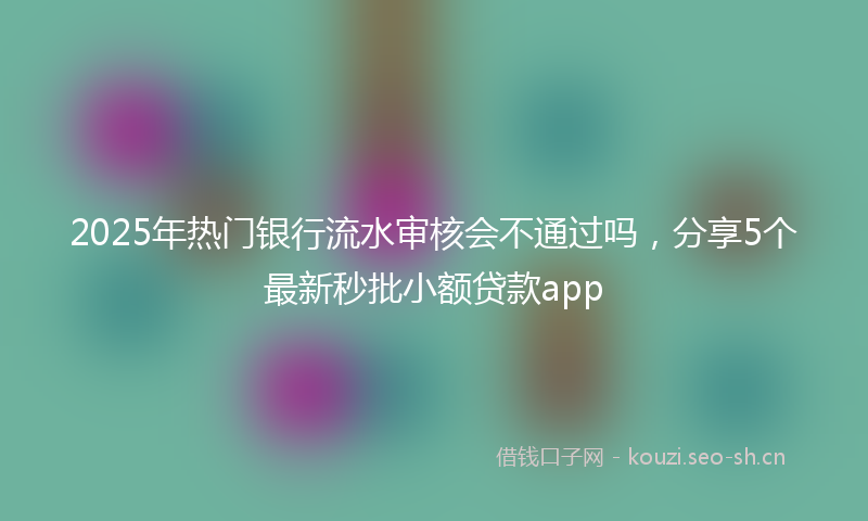 2025年热门银行流水审核会不通过吗，分享5个最新秒批小额贷款app